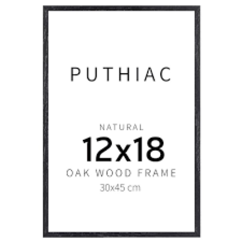 puthiac 12x18 Black Oak Wood Picture Frame - Minimalist 12x18 Poster Frame, 12"x18" Picture Frame Wo