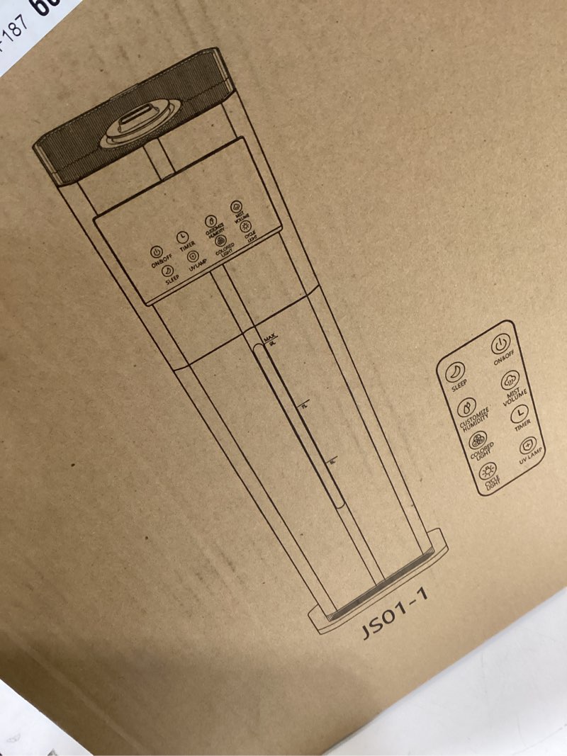 Condition photo showing New/Like New for Cool Mist Humidifiers for Bedroom, Ultrasonic 2.4Gal 9L Quiet Top-Fill, Easy Clean with Essential Oil Tray, 360°Nozzle, 4 Speed, Remote, 60H Runtime, for Baby, Adults, Plants, Home, House, Large Room white