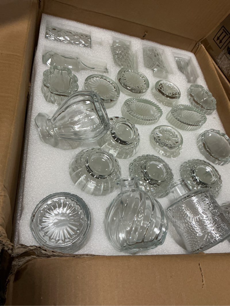 Condition photo showing Good Condition for glass bud vase set of 40 small vases for flowers,clear bud vases in bulk for bouquets,birthday party,anniversary,wedding(transparent)