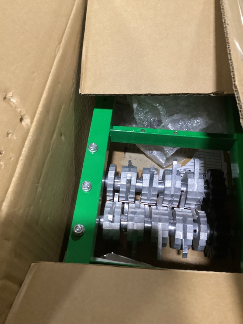 Condition photo showing As Is for master 7l stainless steel manual fruit crusher, wine press grinder for apple, classic red, 1.8 gallon capacity
