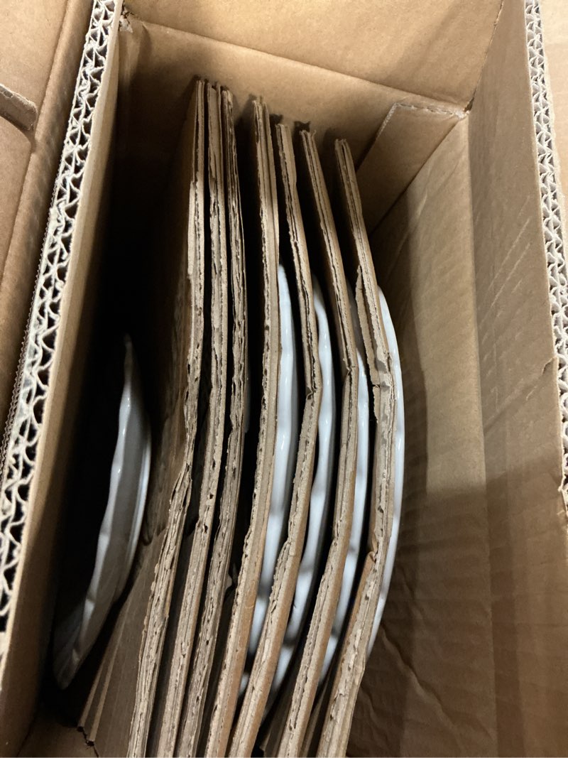 Condition photo showing Good Condition for (Incomplete)Earth & Clay Phoenix 12-Piece Stoneware Dinnerware Set, Plates and Bowls Set, Dishwasher and Microwave Safe, Dish Set for 4, White White 12-Piece - Service for 4