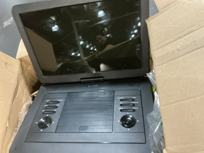 Condition photo showing As Is for WONNIE 17.9'' Portable DVD Player with 15.4'' Large Screen, 6 Hrs Rechargeable Battery, High Volume Speaker, Support USB/SD and Multiple Disc Formats, Sync TV, Region Free, Remote Control, Car Charger