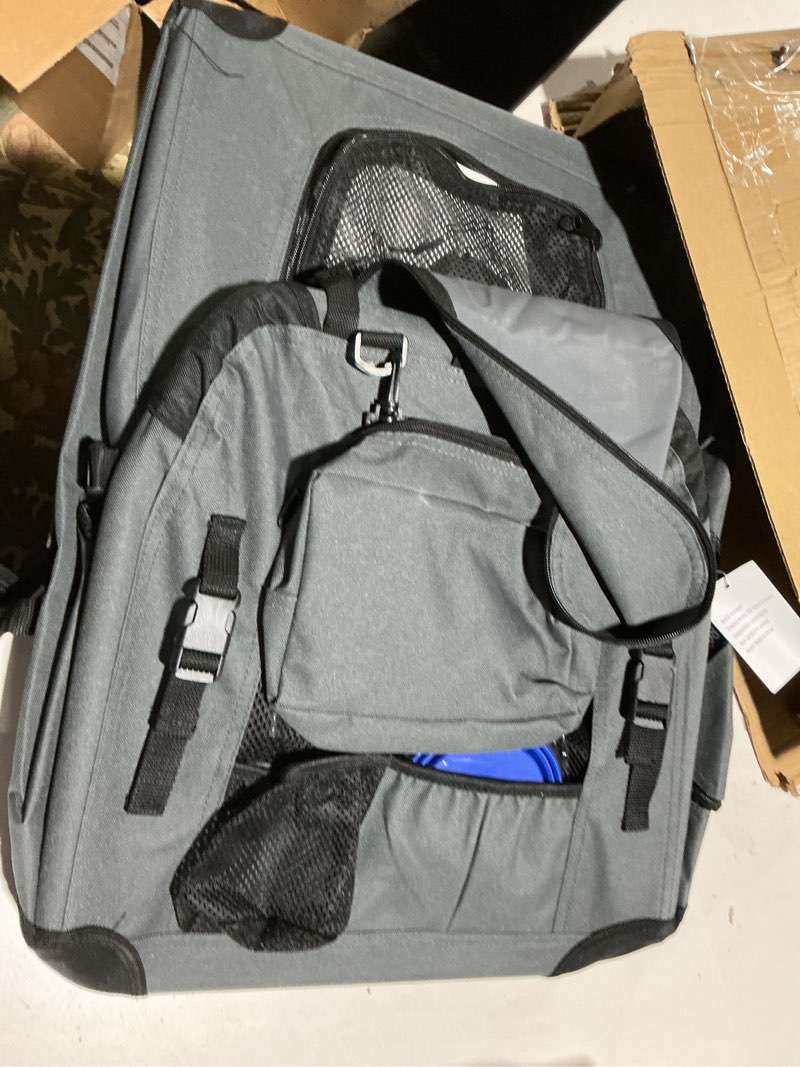 Condition photo showing Good Condition for Large Cat Carrier 24"x16.5"x16.5" Portable Dog Crate for Small Medium Dogs Collapsible Traveling Pet Crate with Collapsible Bowl 24"x16.5"x16.5" (No Litter Box) Grey