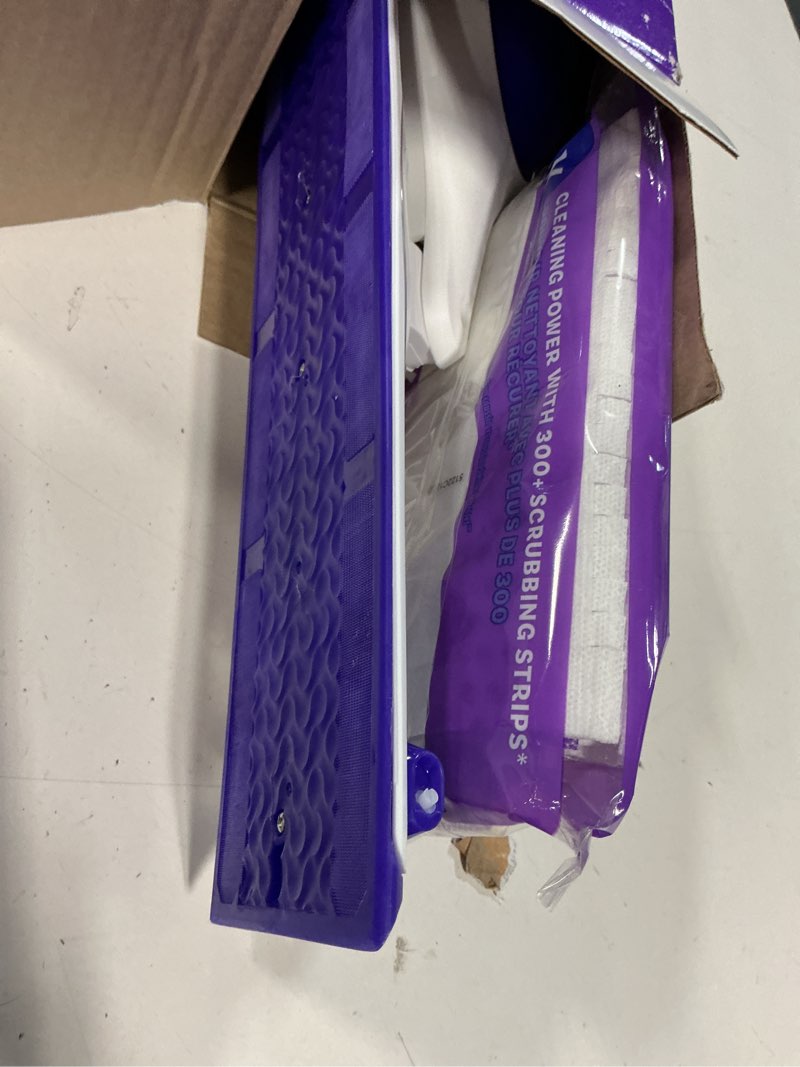 Condition photo showing Good Condition for Swiffer PowerMop Multi-Surface Mop Kit for Floor Cleaning, Includes PowerMop, 2 Mopping Pad Refills, 1 Cleaning Solution with Fresh Scent and 2 Batteries Purple and White