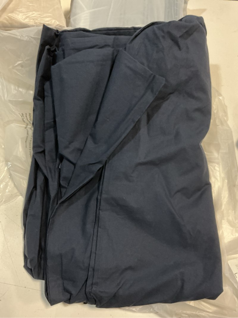 Condition photo showing As Is for quince organic crisp percale duvet cover, twin, navy