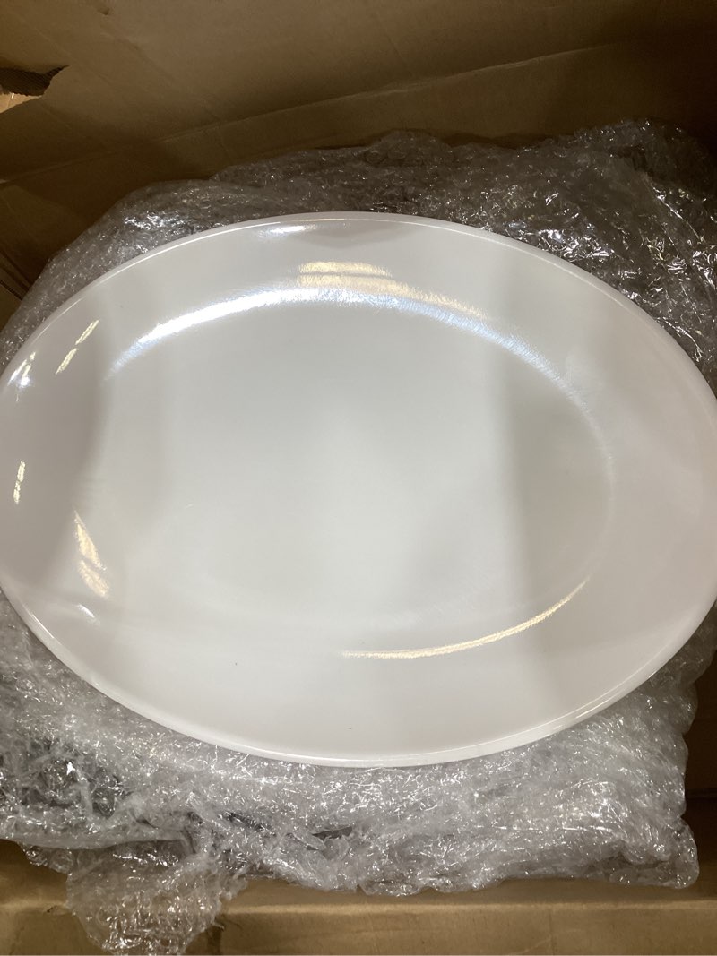Condition photo showing Good Condition for Dandat 24 Pcs 14 Inch Large Serving Platters Oval Trays White Plates Serving Dish for Wedding Party Restaurant Home Steak, Taco, Sushi, Appetizer, Cake 24 14 Inch