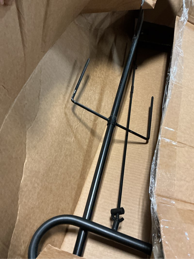 Condition photo showing Good Condition for large flag pole holder for outside house,akeydeco house flag pole 1 pack 60 inch for 28 x 40 flags with shepherds hooks for outdoor bird feeder pole with 5 prongs base(without solar lights flag)
