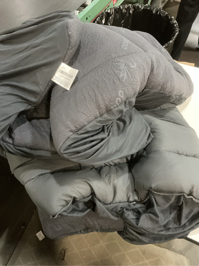 Condition photo showing As Is for ultra soft queen size mattress topper - viscose made from bamboo pillow top mattress pad for back pain relief - naturally cooling for hot sleepers, dark gray dark gray queen