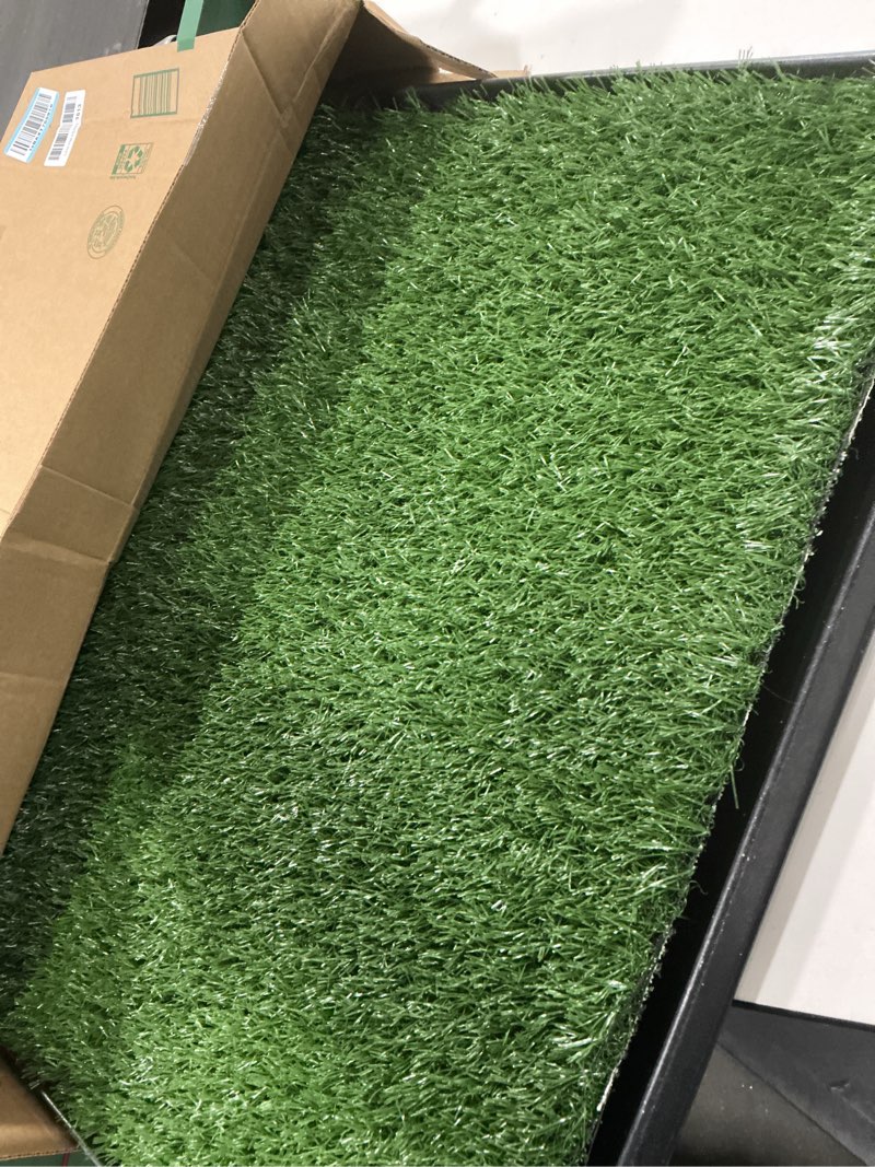 Condition photo showing Good Condition for Artificial Grass Puppy Pee Pad for Dogs and Small Pets - 20x30 Inch, Reusable 3-Layer Turf Pads for Dogs with Tray - Indoor and Outdoor Fake Grass Potty Pet Supplies by PETMAKER Large 3-Layer System