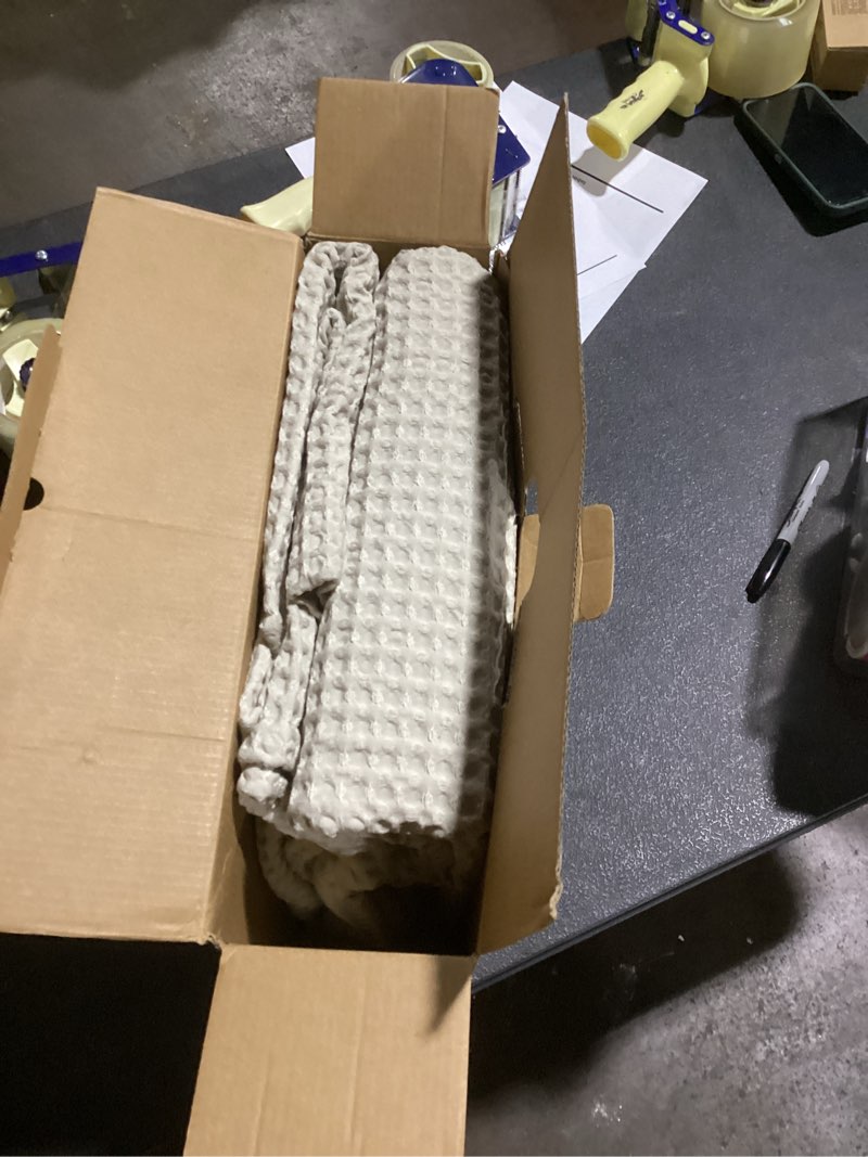 Condition photo showing Good Condition for phf pre-washed cotton waffle weave blanket queen size for bed,snag proof throw blanket for couch spring summer,lightweight breathable,oeko-tex certified,machine washable, home decor gift?khaki khaki queen(90" x 90")