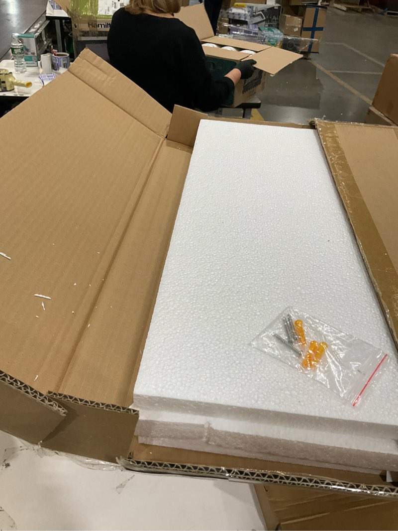 Condition photo showing New/Like New for 24"x 15" wavy wall mirror wood frame, modern decorative asymmetrical mirror for bedroom, living room, entryway walnut color walnut 24×15