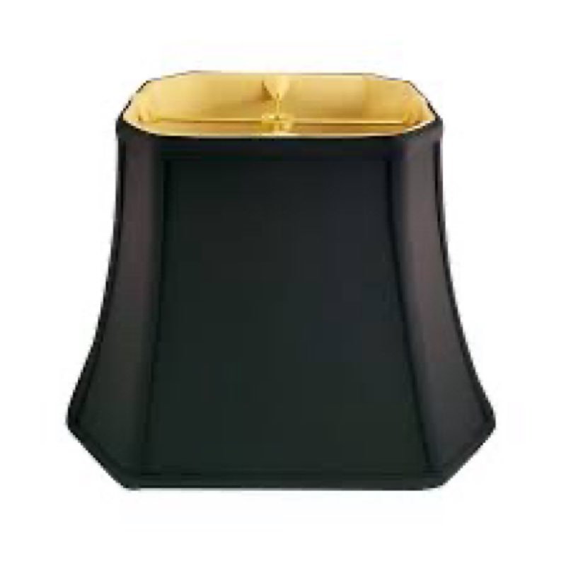 Royal Designs Rectangle Cut Corner Lamp Shade, Black, (6 x 8) x (9 x 14) x 10.5