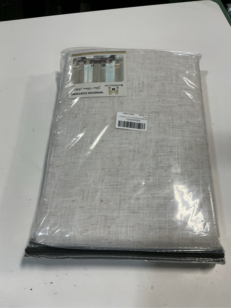 Condition photo showing New/Like New for H.VERSAILTEX Linen Curtains 96 inches Long Natural Linen Blended Curtains for Living Room Burlap Linen Textured Curtains Light Filtering Rod Pocket Curtains Bedroom Curtains 2 Panel Sets, Angora 52"W x 96"L (Pack of 2) Angora