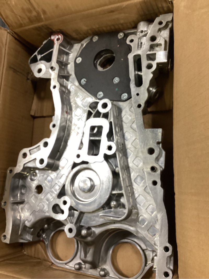 Condition photo showing As Is for 25199424 engine timing cover compatible with chevy sonic cruze trax buick encore 1.4l 2011-2021 replace oe# 55562788 25194353 timing chain oil pump cover