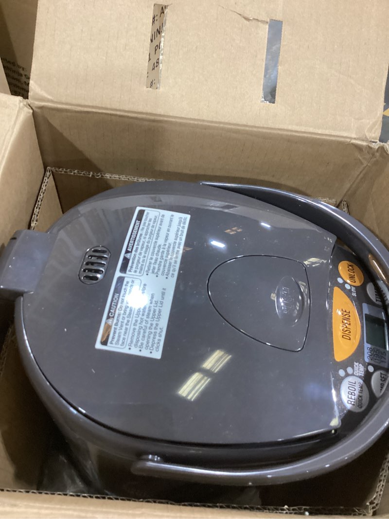 Condition photo showing As Is for zojirushi micom water boiler and warmer (135 oz. / 4l, silver) 4.2 quarts boiler