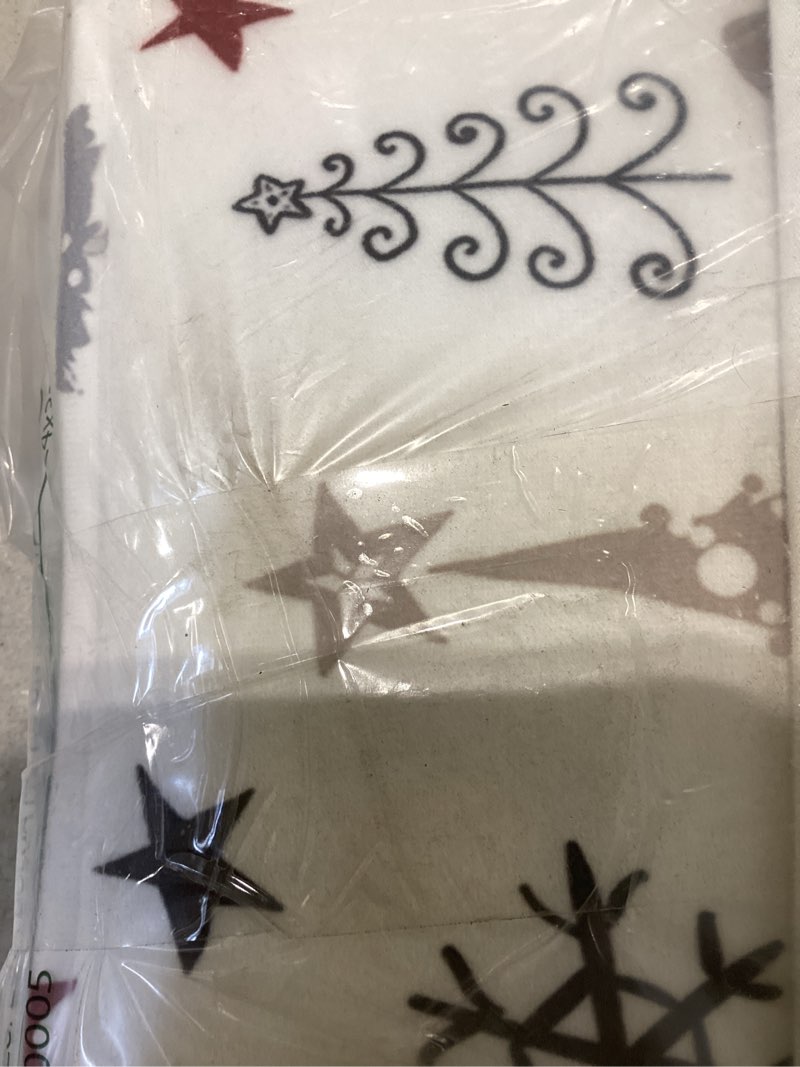 Condition photo showing Good Condition for Christmas Shower Curtain Sets 4pcs Winter Pine Tree Christmas Bathroom Decor Set with Shower Curtain Rugs Toilet Lid Cover, Xmas Tree Holiday Bath Curtain with 12 Hooks (Black, 71" L x 71" W) Black 71"W x 71"L (Pack of 1)