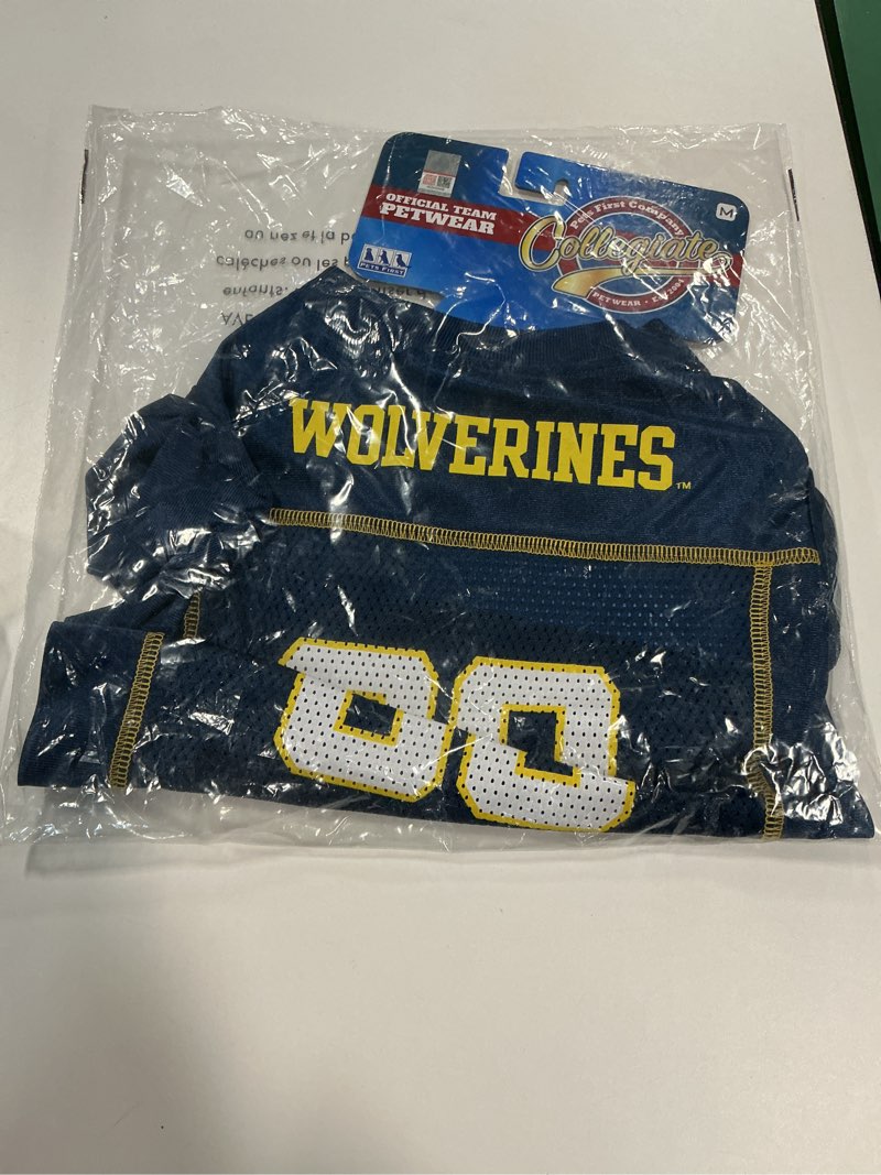 Condition photo showing New/Like New for Pets First NCAA College Michigan Wolverines Mesh Jersey for DOGS & CATS, Size Medium, Licensed Dog Jersey with your Favorite Football/Basketball College Team
