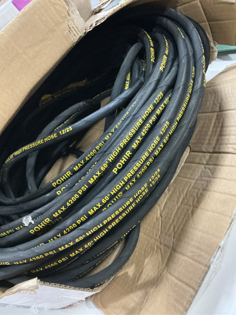 Condition photo showing Good Condition for pohir pressure washer hose 150 ft with 3/8'' quick connect, high tensile wire braided power washer hose with 2 quick connect kits, compatible m22 14mm, hose for pressure washer, 4200 psi 150ft