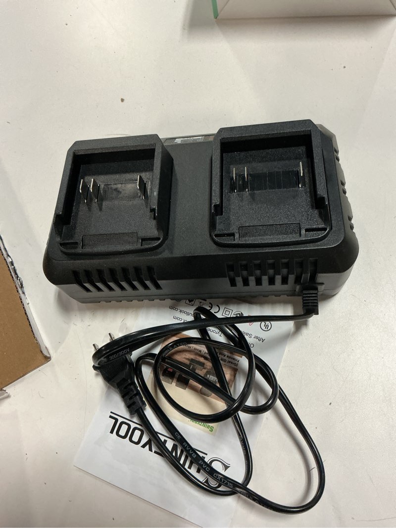 Condition photo showing Good Condition for 21v battery dual port quick charger base, dual rapid charger compatible 21v lithium-ion battery by shintyool (battery not included) black-2 port