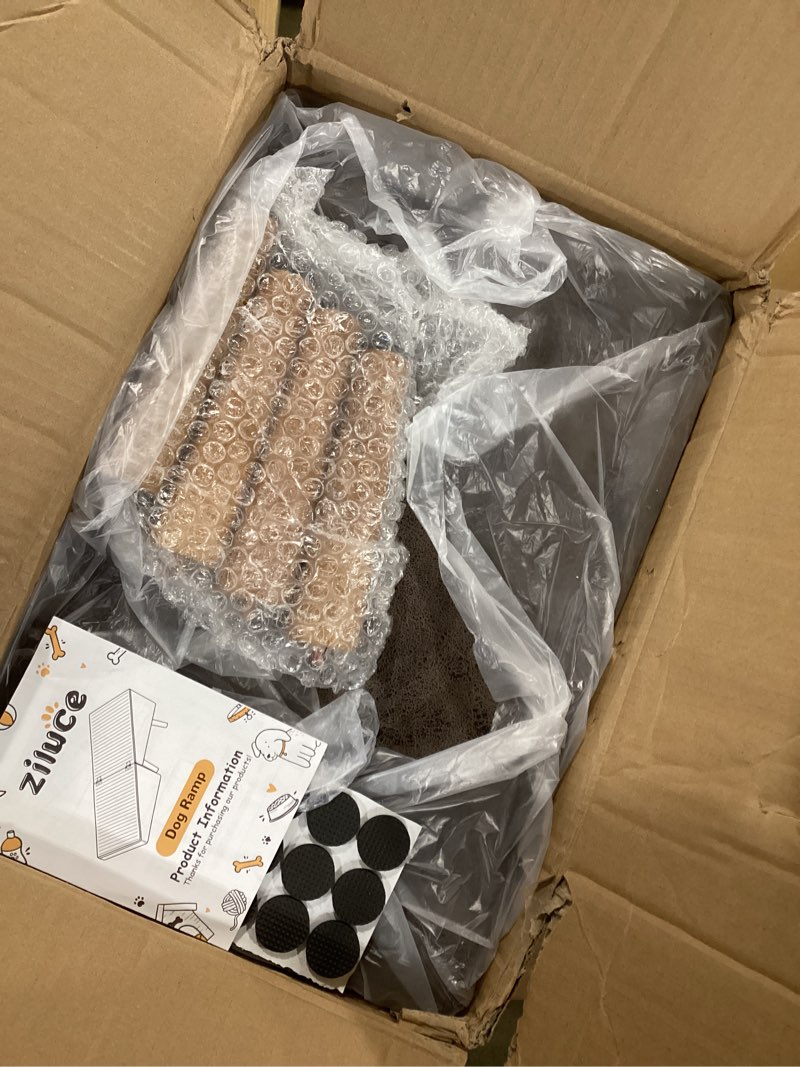 Condition photo showing Good Condition for Dog Stairs for Small Dogs and Cats, Dog Ramp for Couch and Bed, Foldable 2-in-1 Wooden Pet Steps for Puppy, Split Ottoman Design?Brown?