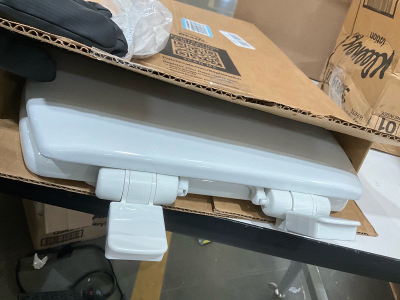 Condition photo showing As Is for Mayfair NextStep2 Toilet Seat with Built-In Potty Training Seat, Slow-Close, Removable that will Never Loosen, Elongated, White Elongated (1-Pack) 1-Pack