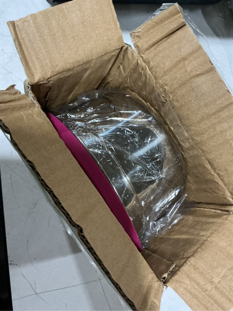 Condition photo showing New/Like New for 6 pack stainless steel lunch containers with lids set, round nesting snack container (size 38, 24, 12, 6, 4, 2oz), metal salad containers for lunch, picnic, home, travel