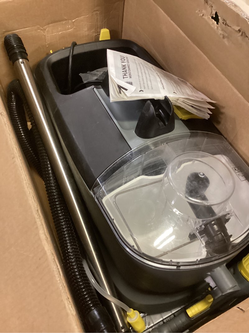 Condition photo showing As Is for Kärcher Puzzi 10/1 Commercial Carpet Extractor 12.5 PSI - Spot Cleaner, Stain Remover, Area Rugs, Car and Auto Detailing, Carpet and Upholstery Cleaner - Onboard Accessory Storage - 4.9 Gallon Puzzi 10 (Commercial)
