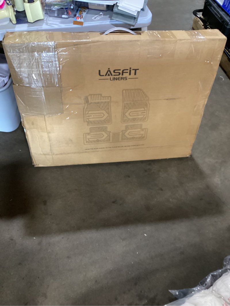 Condition photo showing Good Condition for lasfit floor mats for chevy silverado/gmc sierra 1500 2019-2026 | 2500 hd/3500 hd 2020-2026, crew cab & bucket seat only (fit with rear under-seat storage box, not fit 2nd row plastic box)