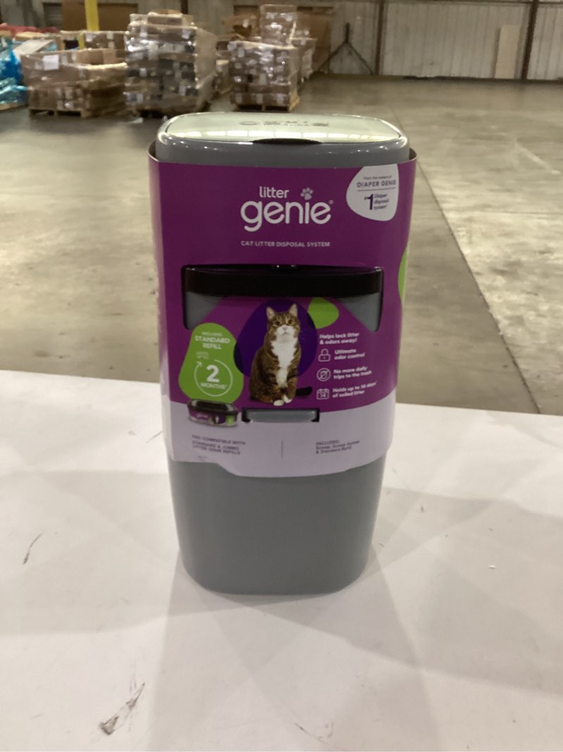 Condition photo showing Good Condition for NOT TESTED Litter Genie Standard Pail (Silver) | Cat Litter Box Waste Disposal System for Odor Control | Includes 1 Square Refill Bag