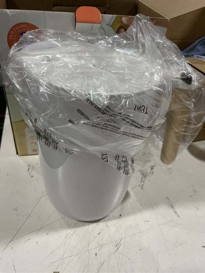 Condition photo showing As Is for beautiful by pur 12 cup water filtration pitcher, w 10.2" x h 10.6" x l 6.8", white icing (ppt120w)