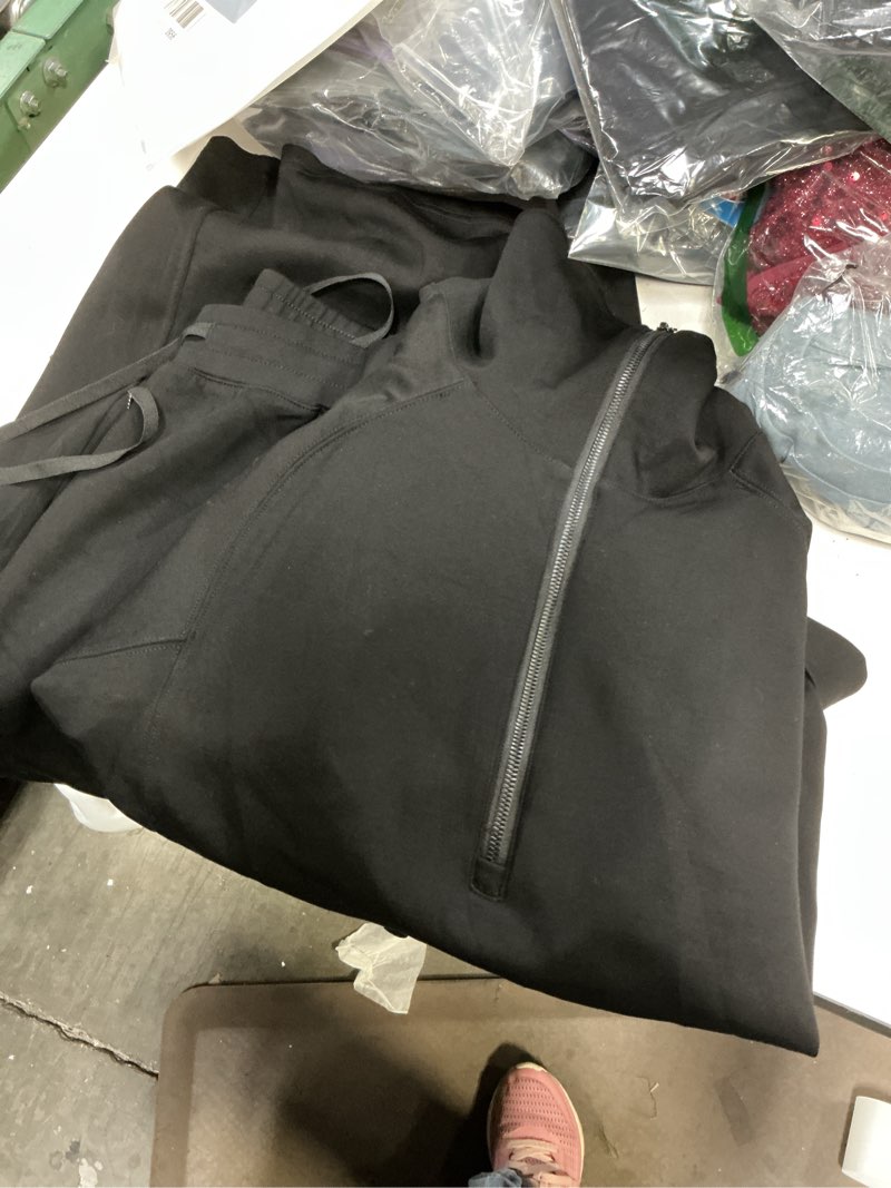 Condition photo showing Good Condition for anrabess women 2 piece outfits 2025 fall fashion airport wide leg pants lounge set leisure travel vacation clothes sweatsuits black x-large