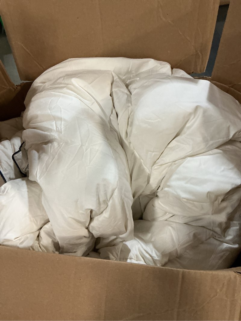 Condition photo showing Good Condition for serta goose feather down fiber cotton comforter king size - 100% cotton duvet insert - hotel luxury hypoallergenic bedding comforter all season medium warmth 106 x 90 inch white king all season