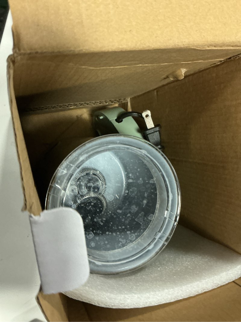 Condition photo showing As Is for rae dunn electric milk frother steamer -stylish automatic milk steamer and frother, milk warmer, hot and cold foam maker for coffee, latte, cappuccino, macchiato - 550 watt (sage)