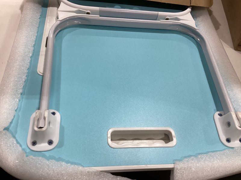 Condition photo showing Good Condition for zeaptac laptop bed desk, foldable lap desk, portable lap table, laptop stand with cup holder & tablet slot & lifting handle for working writing drawing & eating - blue