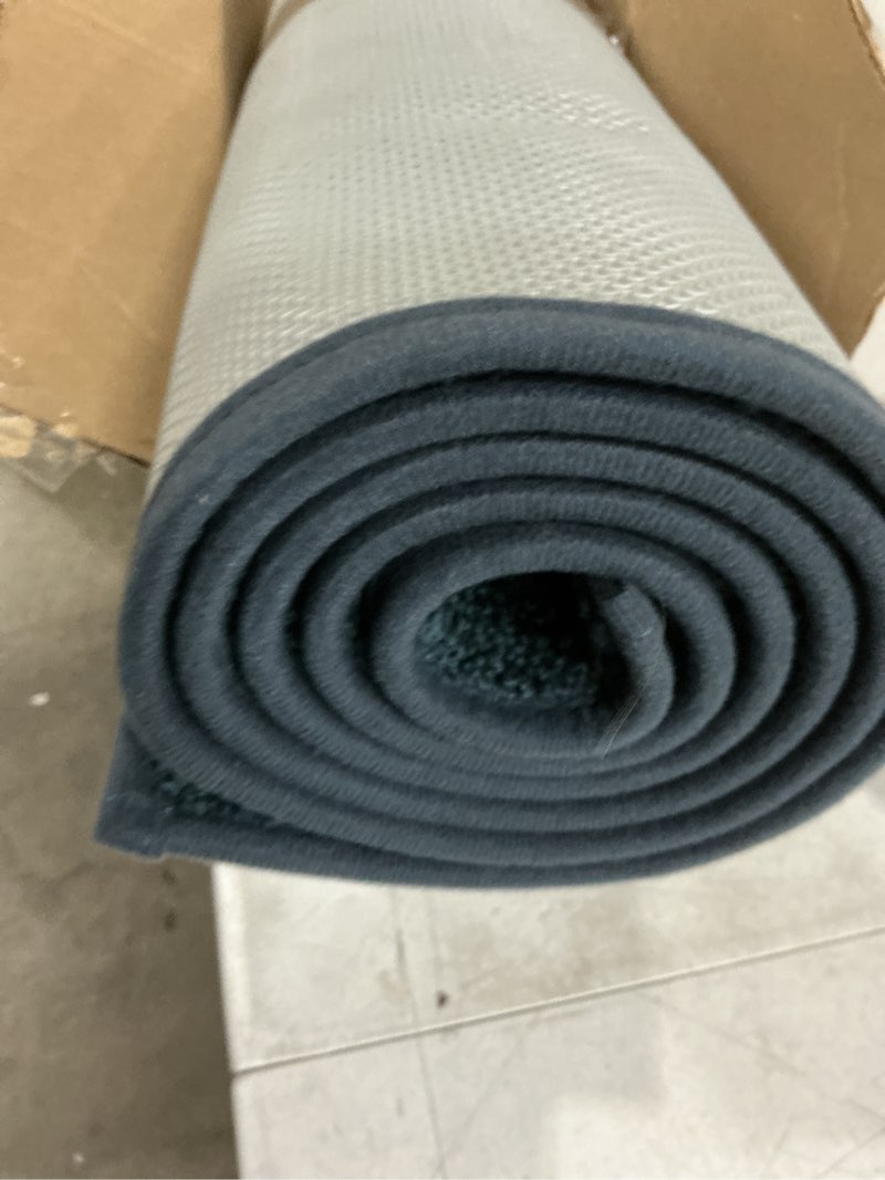 Condition photo showing Good Condition for machine washable runner rug 24" x 70", non slip kitchen mat for floor, absorbent entryway rug for kitchen, bedroom, hallway, bathroom, door (roll packing) 24" x 70" navy blue