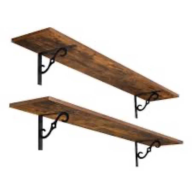 vervida® rustic brown floating shelves for wall heavy-duty wall storage for bedroom/living room | st