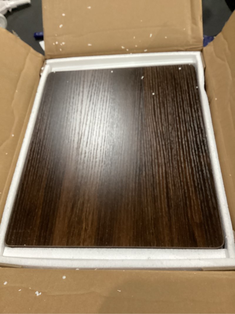 Condition photo showing As Is for joonee nightstand with outlet,modern bedside table with storage drawer and open wood shelf, for living room, bedroom and small spaces, accent night stand with solid wood legs, easy assembly,brown walnut brown-outlet