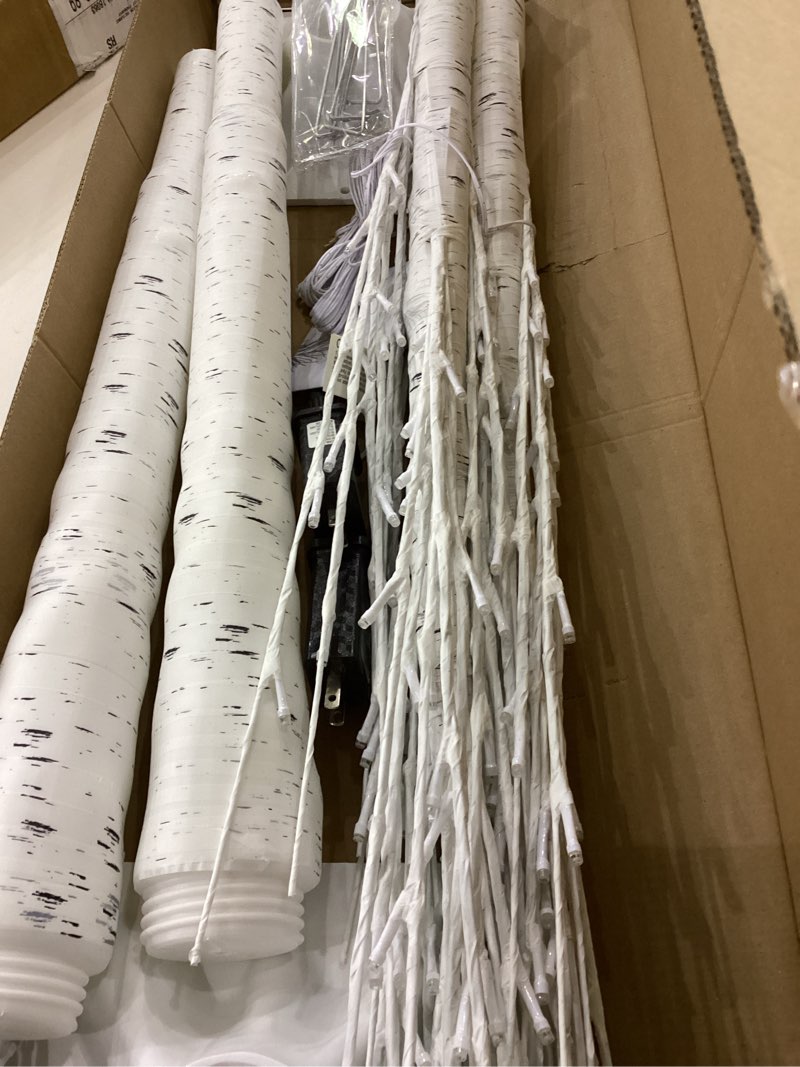 Lighted Birch Tree, 2 Pack 6 Feet 144 Warm White Lights, Prelit White Artificial Christmas Trees for