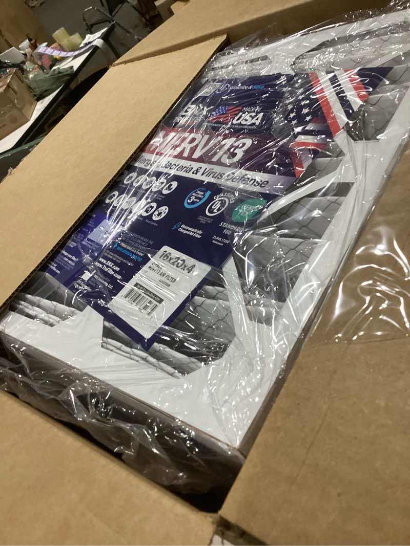 Condition photo showing As Is for bnx trufilter 16x20x4 (15.5’’ x 19.5’’ x 3.63‘’ slim fit) merv 13 air filter (2-pack) - made in usa - air conditioner hvac ac furnace filters health, allergies, mold, bacteria, smoke, mpr 1900 fpr 10 merv 13 16x20x4 2-pack (slim fit)