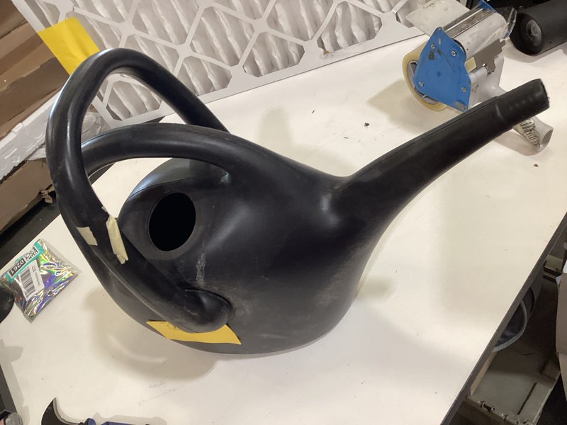 Condition photo showing As Is for bloem 2.6-gallon black plastic classic watering can incomplete