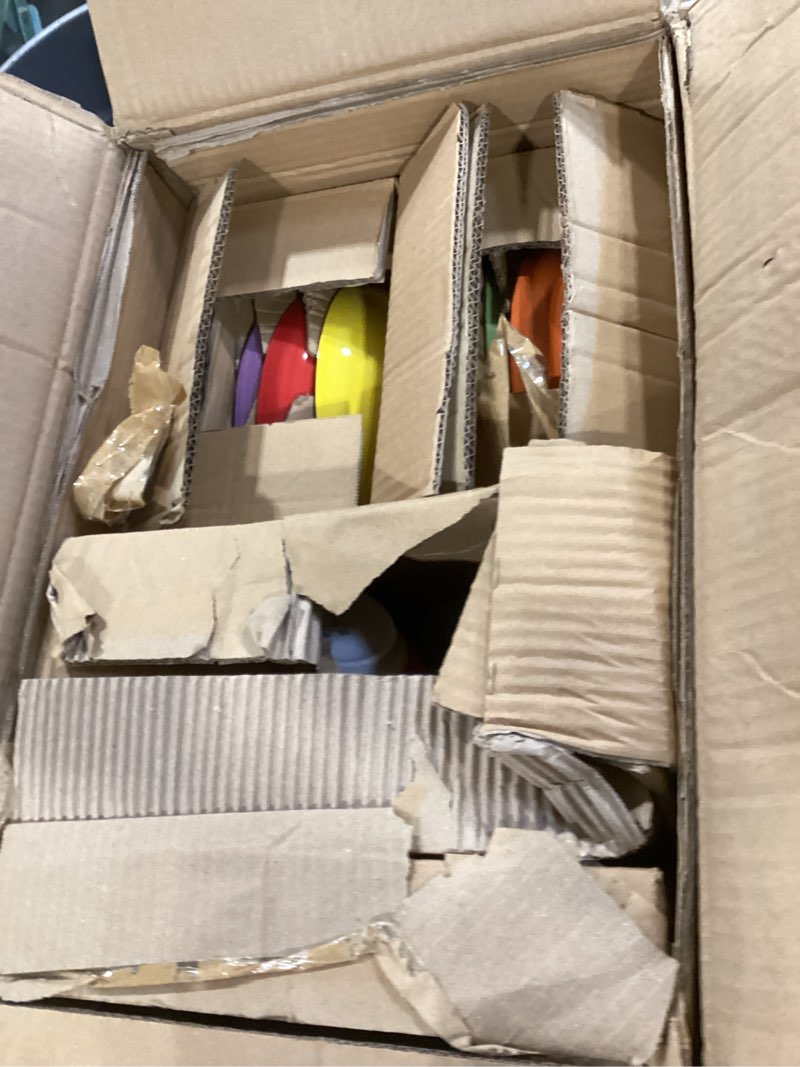 Condition photo showing As Is for vancasso bonita dinnerware sets, 24 pieces multicolor stoneware dinner set for 6, handpainted spirals pattern ceramic plates and bowls sets kitchen plate set service for 6 (24 pcs-new ) bonita multicolor