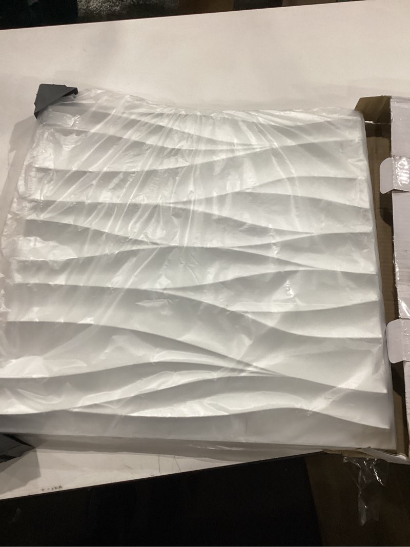 Condition photo showing New/Like New for STICKGOO 33 Pack 3D Wall Panels for Interior Wall Decor, 12''x12'' White Accent Diamond Panels for Gaming Room Bedroom TV Background 33 White