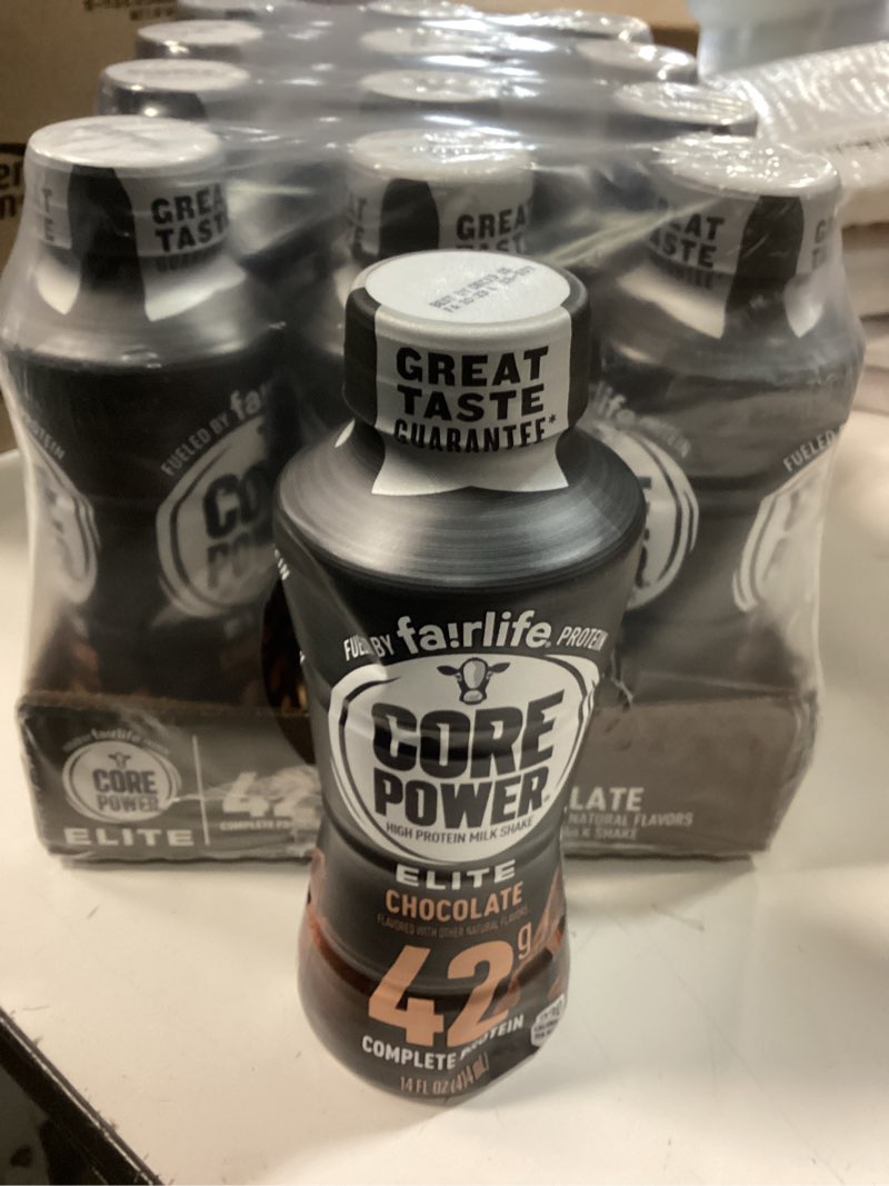 Condition photo showing Good Condition for (BB/DEC/14/2025) Core Power Elite High Protein Shake, Chocolate, 42g Bottle, 14oz, 12 Pack Chocolate 14 Fl Oz (Pack of 12)