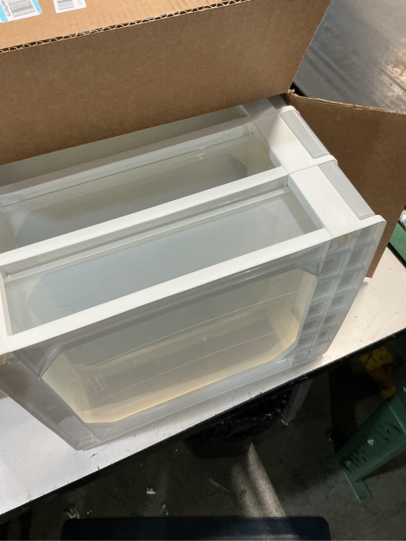 Condition photo showing Good Condition for iris usa plastic stacking desk top 3-drawer storage organizer, 2-pack, for makeup vanity nail polish bathroom stationery art craft supplies kitchen office garage and small organization, medium, white medium - 2 pack white