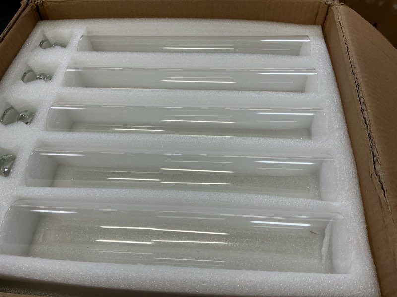 Condition photo showing Good Condition for hurricane glass candle holders - set of 20 candlestick holders for taper candles, clear candle holder bulk with 12” tall windproof cylinder cover for festival wedding table centerpiece party decor