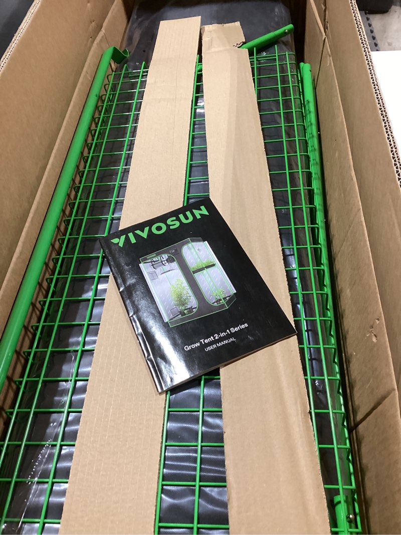 Condition photo showing New/Like New for VIVOSUN 2-in-1 4x3 Grow Tent, 48"x36"x72" High Reflective Mylar with Multi-Chamber and Floor Tray for Hydroponic Indoor Plant Tent