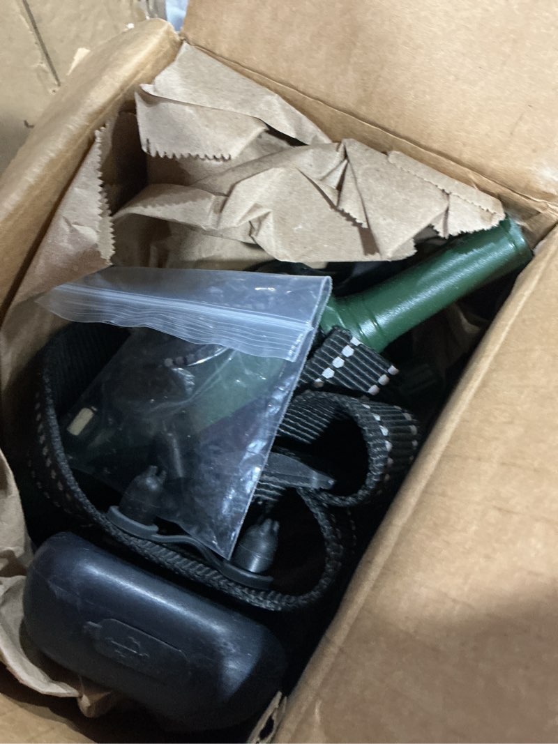 Condition photo showing As Is for 5-in-1 dog training collar with voice recall, 4900ft dog shock collar with remote control, ip67 waterproof rechargeable e-collar with no shock mode, for 10-120lbs small medium large dogs, green