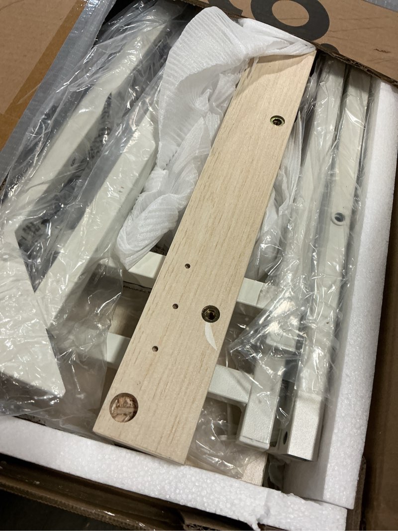 Condition photo showing As Is for Huuger Folding Desk for Small Spaces, 31.5 Inch Foldable Computer Table, for Home Office, Study, Bedroom, Dorm, Space Saving, Small Writing Work Office Computer Desk, Easy to Fold, Oak Oak 18.9"D x 31.5"W