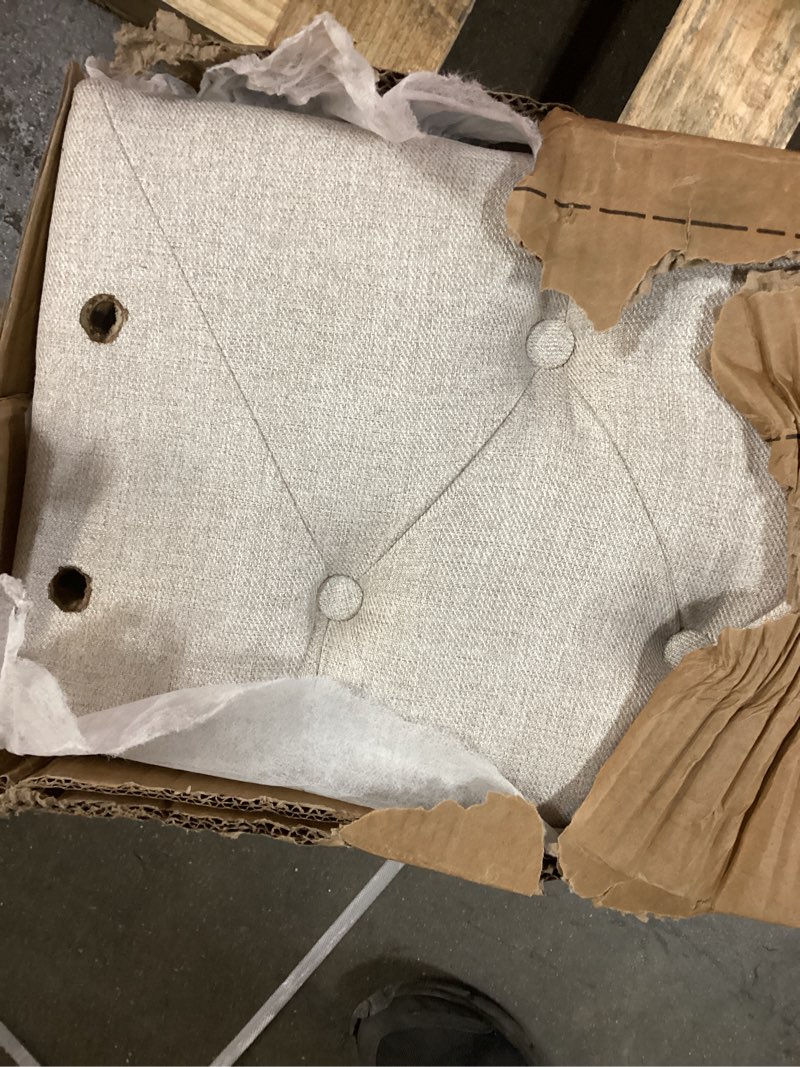 Condition photo showing As Is for KEIKI Twin Size Upholstery Daybed with Trundle and Headboard, Mid-Century Style Tufted Sofa Bed with