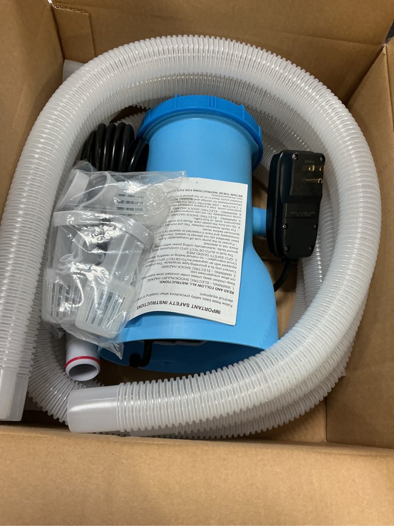 Condition photo showing New/Like New for standard series above ground pool filter pump - 800 gph flow rate | rapid circulation & micro-debris filtration, pool cartridge filter pump system - keep water crystal clean & clear-deep blue